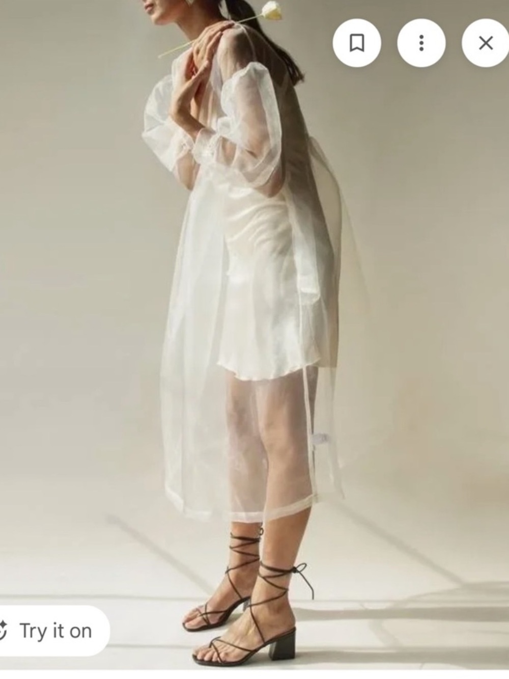 Cult Brand Et Tigre Sheer Organza Dress in Oat